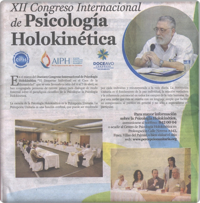 Finaliza el XII Congreso Internacional de Psicología Holokinética